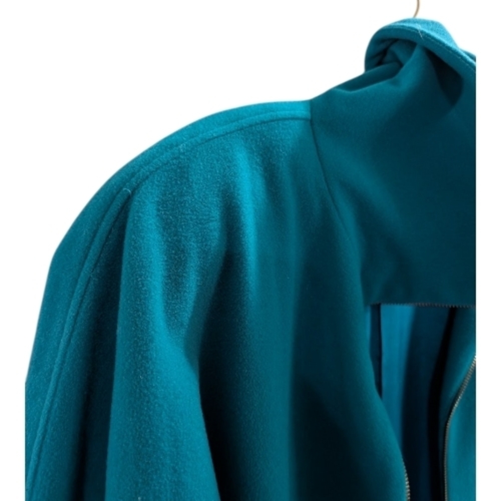 IB Diffusion Vintage Womens Coat Teal Knit Wool Cashmer W/ Pockets - Picture 6 of 10